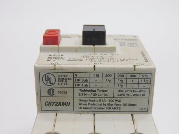 ALLEN BRADLEY CR72AMH 660V 1.6-2.5A UNMP