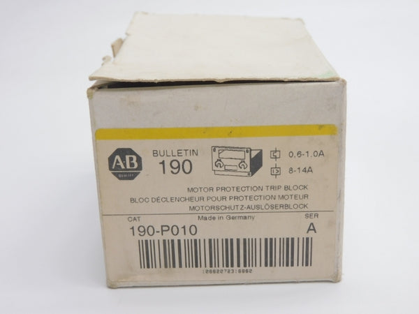 ALLEN BRADLEY 190-P010 SER. A 575V 0.6-1.0A/8-14A (WH/YL) NSMP