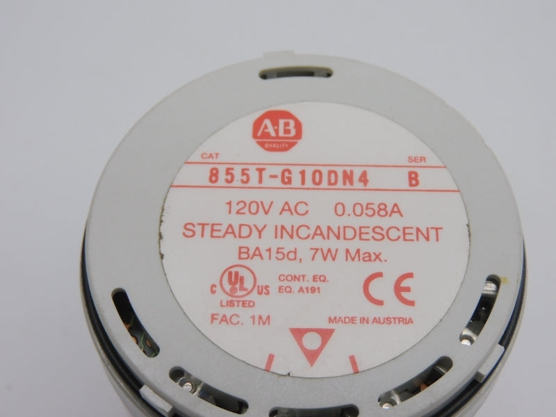 ALLEN BRADLEY 855T-G10DN4 SER. B 120VAC 0.058A (NO BULB) NSNP