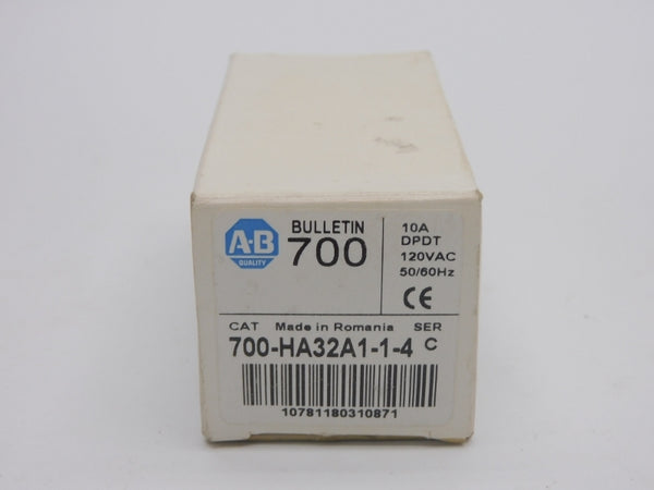 ALLEN BRADLEY 700-HA32A1-1-4 SER. C 120VAC 10A (WH) NSMP