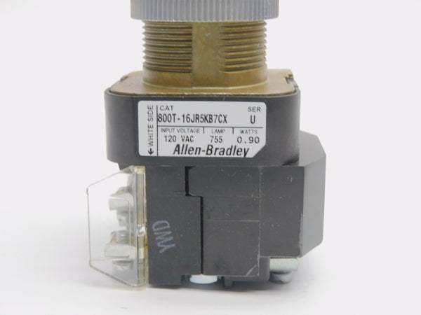 ALLEN BRADLEY 800T-16JR5KB7CX SER. U 120VAC (WH) NSMP