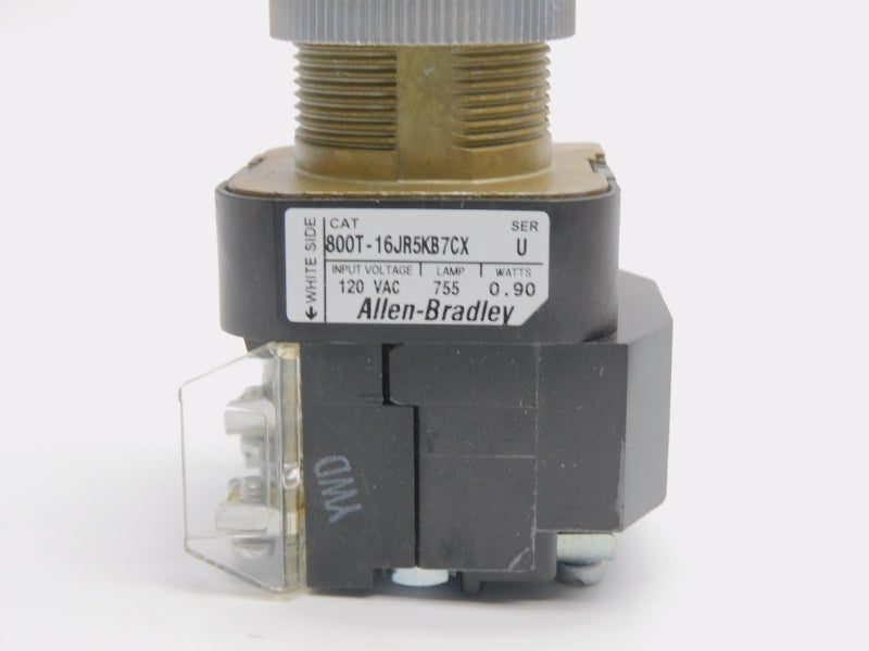 ALLEN BRADLEY 800T-16JR5KB7CX SER. U 120VAC (WH) NSMP