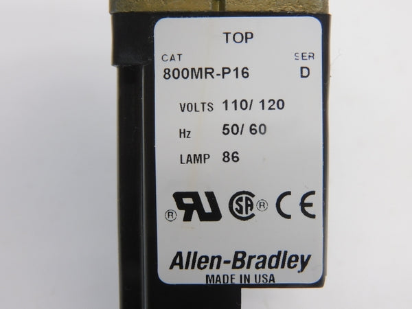 ALLEN BRADLEY 800MR-P16 SER. D 120V (WH) NSMP