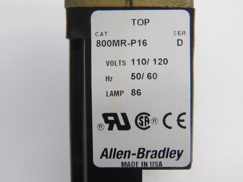 ALLEN BRADLEY 800MR-P16 SER. D 120V (WH) NSMP