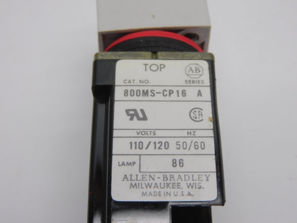 ALLEN BRADLEY 800MS-CP16 SER. A 110/120V (BK/YL) NSMP