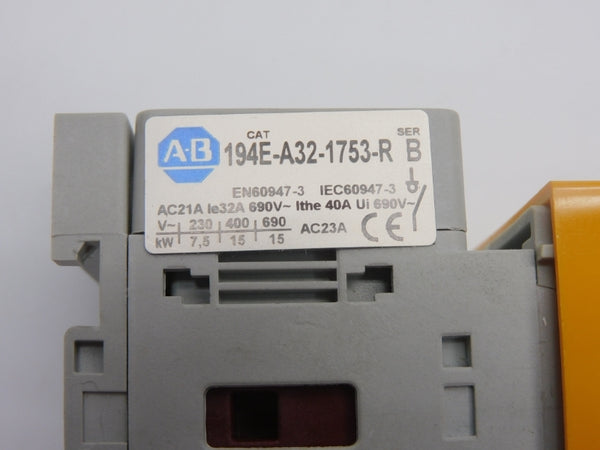 ALLEN BRADLEY 194E-A32-1753-R SER. B 690V 32A (BR/WH) NSMP