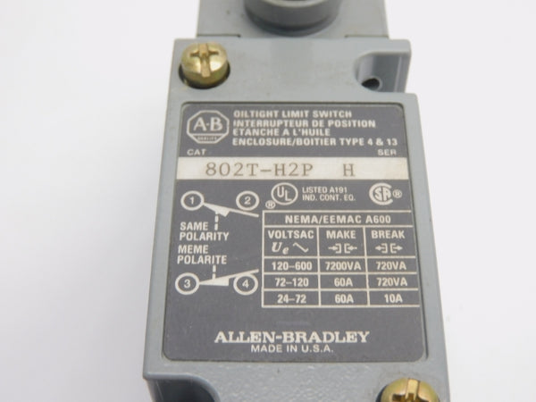 ALLEN BRADLEY 802T-H2P SER. H 120-600V 60A NSNP