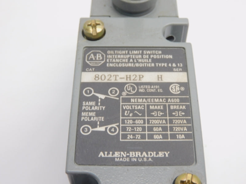 ALLEN BRADLEY 802T-H2P SER. H 120-600V 60A NSNP
