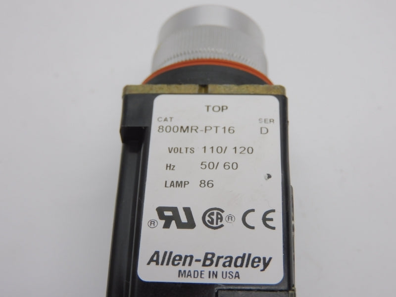 ALLEN BRADLEY 800MR-PT16 SER. D 110/120V (WH) NSMP