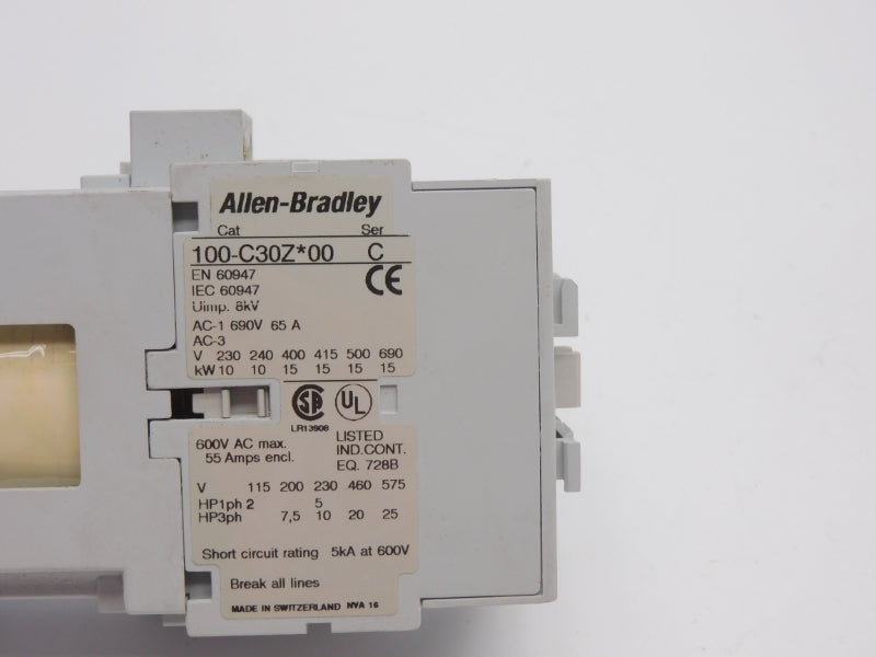 ALLEN BRADLEY 100-C30ZJ10 SER. C 24VDC 65A NSNP