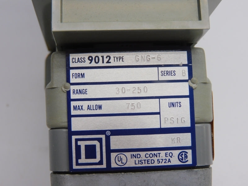 SQUARE D 9012GNG6 SER. B 30-250PSI NSNP