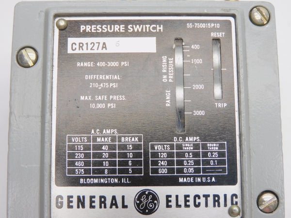 GENERAL ELECTRIC CR127A6 600V 40A 400-3000PSI NSNP