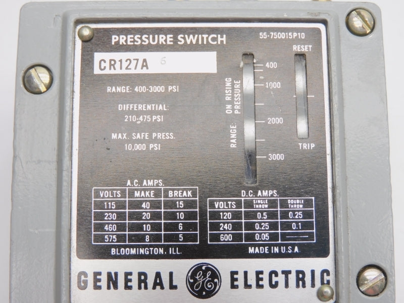 GENERAL ELECTRIC CR127A6 600V 40A 400-3000PSI NSNP
