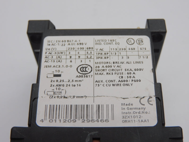 SIEMENS 3RT1016-2AF01 110V 20A NSNP