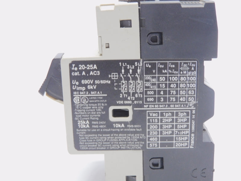 TELEMECANIQUE GV2-M22 690V 20-25A (AS PICTURED) NSNP