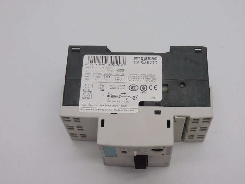 SIEMENS 3RV1011-1GA20 690V 4.5-6.3A NSMP