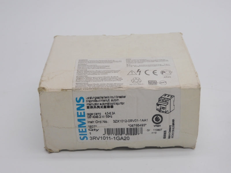 SIEMENS 3RV1011-1GA20 690V 4.5-6.3A NSMP