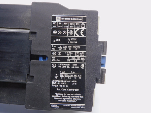 TELEMECANIQUE LP1D2501BD 24V 40A NSNP