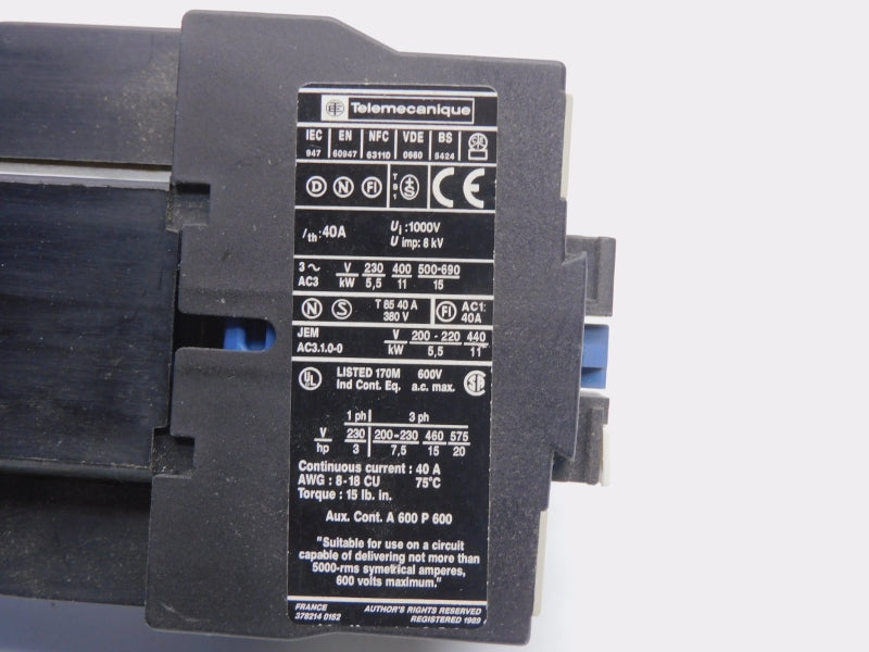 TELEMECANIQUE LP1D2501BD 24V 40A NSNP