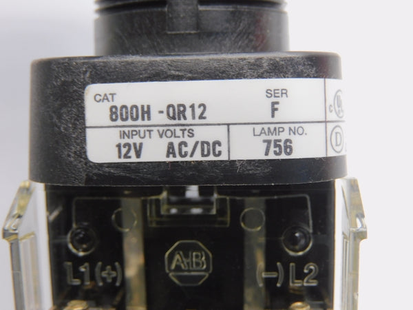 ALLEN BRADLEY 800H-QR12 SER. F 12V (WH) NSMP