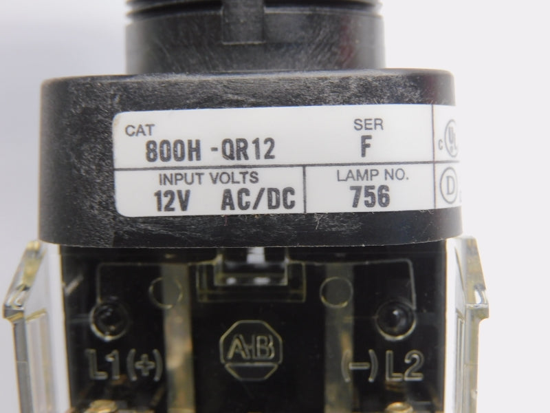 ALLEN BRADLEY 800H-QR12 SER. F 12V (WH) NSMP