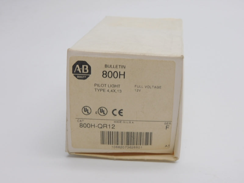 ALLEN BRADLEY 800H-QR12 SER. F 12V (WH) NSMP