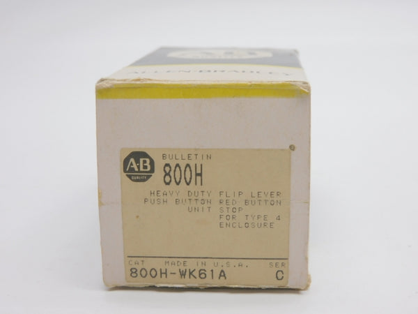 ALLEN BRADLEY 800H-WK61A SER. C (AS IS) (BK/YL) NSMP