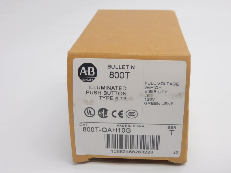 ALLEN BRADLEY 800T-QAH10G SER. T 120V (BR/WH) NSMP