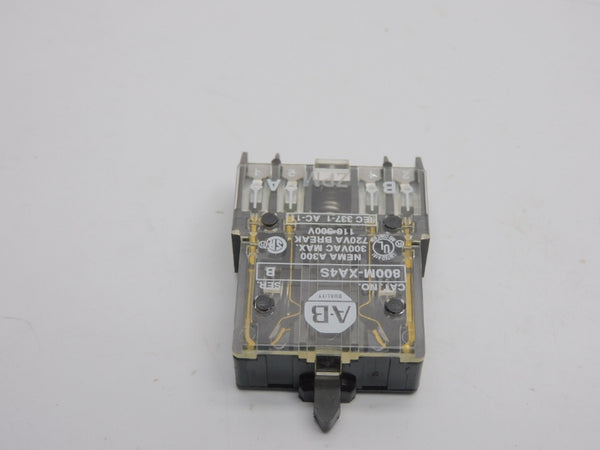 ALLEN BRADLEY 800M-XA4S SER. B 300VAC (BK/YL) NSMP