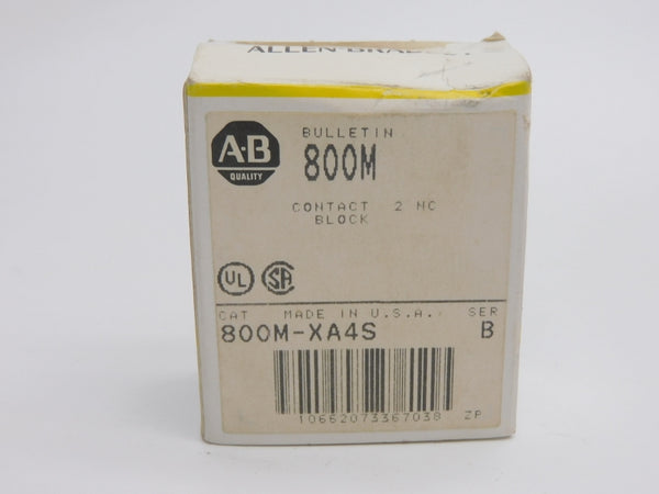 ALLEN BRADLEY 800M-XA4S SER. B 300VAC (BK/YL) NSMP