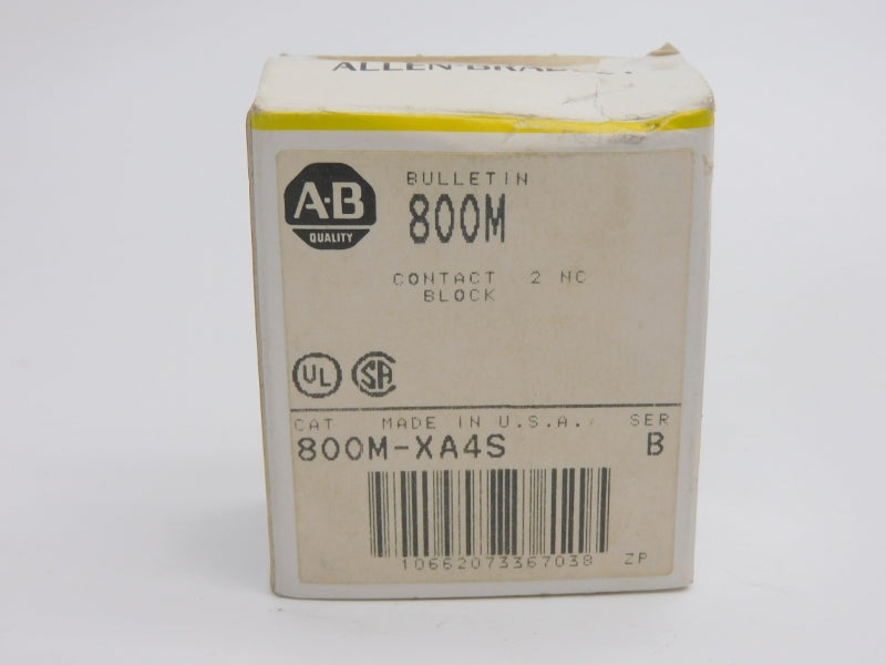 ALLEN BRADLEY 800M-XA4S SER. B 300VAC (BK/YL) NSMP