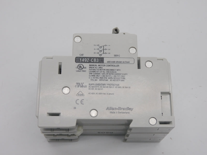 ALLEN BRADLEY 1492-CB3G150 SER. C 277V 15A (WH) NSMP