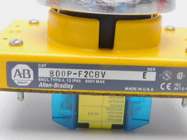 ALLEN BRADLEY 800P-F2CBV SER. E 600V (BR/WH) NSMP