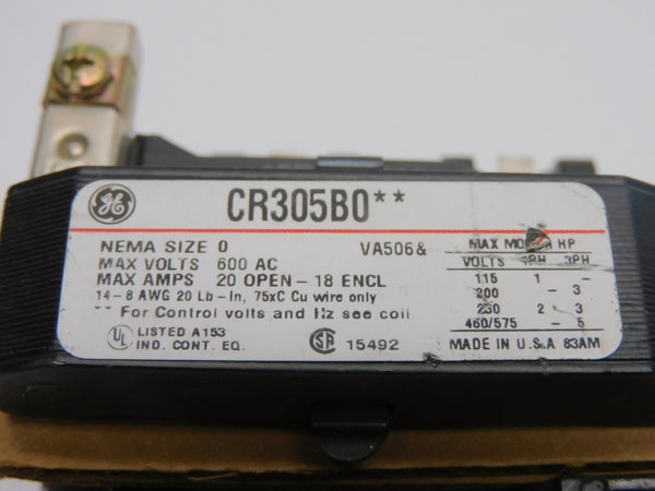 GENERAL ELECTRIC CR305B002 110/115-120V 20A NSNP