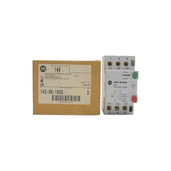 ALLEN BRADLEY 140-MN-1600 SER. D 690V 10-16A (BR/WH) NSMP