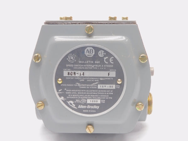 ALLEN BRADLEY 808-J4 SER. F 600VAC NSNP