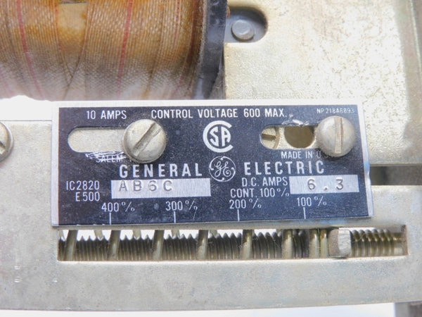 GENERAL ELECTRIC IC2820E500AB6C 600V 6.3A UNMP