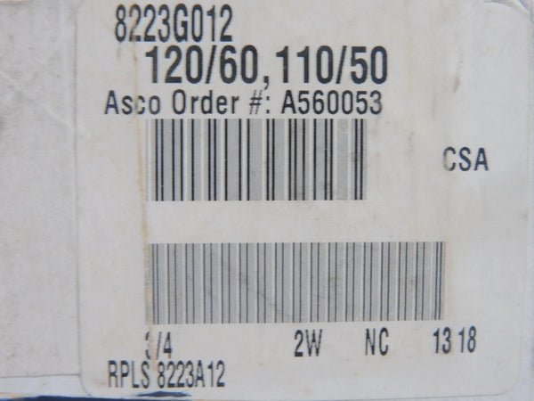 ASCO 8223G012 110/120V 25-750PSI 3/4" NSMP