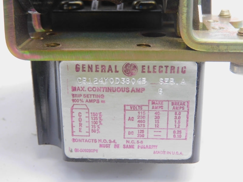 GENERAL ELECTRIC CR124Y0D3804B SER. A 575V 6A NSMP