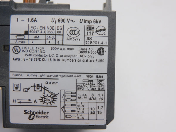 TELEMECANIQUE LRD06 690V 1-1.6A UNMP