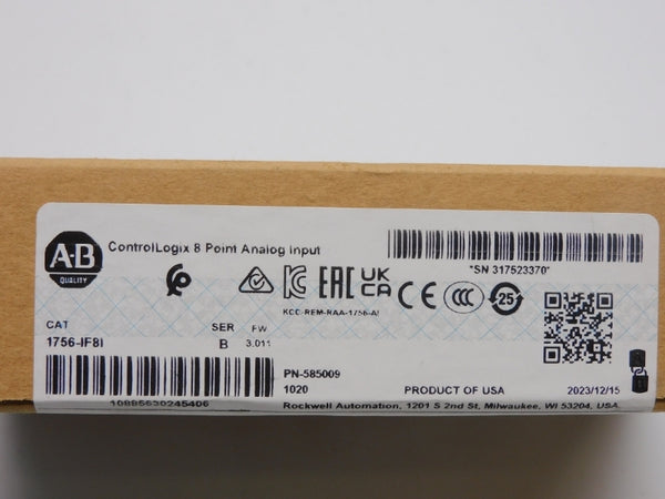 ALLEN BRADLEY 1756-IF8I SER. B F/W 3.011 DATE: 2023 NSFS