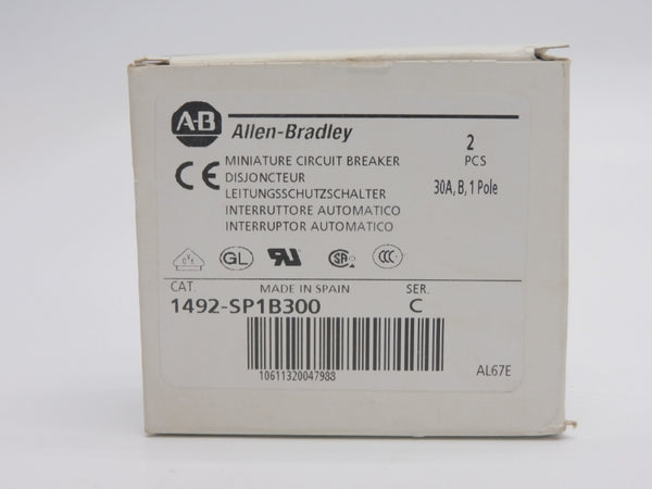 ALLEN BRADLEY 1492-SP1B300 SER. C 277VAC 30A (PKG OF 2) NSMP