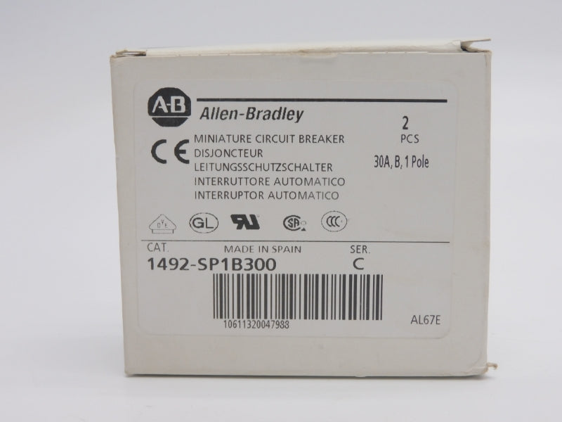 ALLEN BRADLEY 1492-SP1B300 SER. C 277VAC 30A (PKG OF 2) NSMP