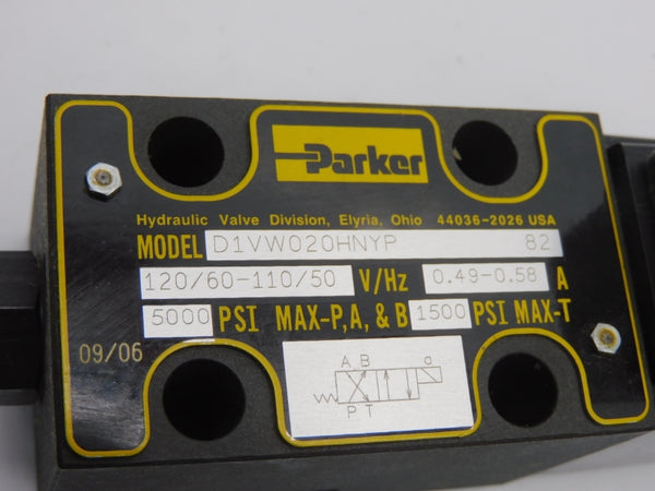 PARKER D1VW020HNYP 110/120V 0.49-0.58A 5000PSI NSNP