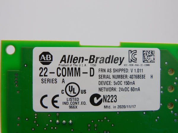 ALLEN BRADLEY 22-COMM-D SER. A F/W V1.011 24VDC NSMP