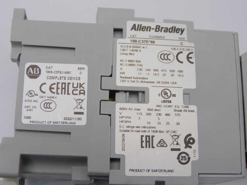 ALLEN BRADLEY 100S-C37EJ14BC SER. C 24VDC 65A (BR/WH) NSMP