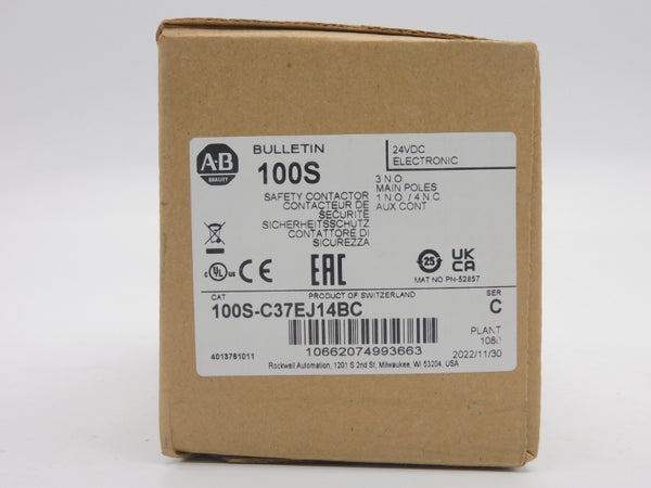 ALLEN BRADLEY 100S-C37EJ14BC SER. C 24VDC 65A (BR/WH) NSMP
