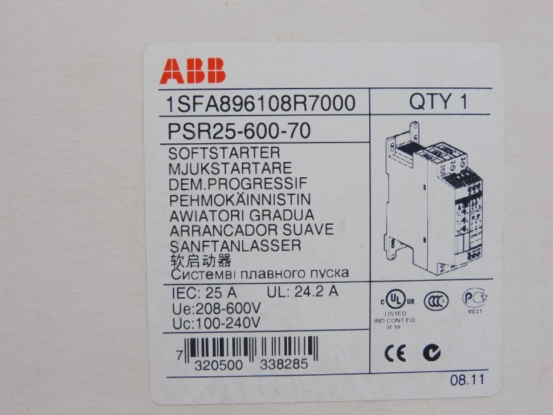 ABB 1SFA896108R700 PSR25-600-70 208-600V 24.2A NSMP