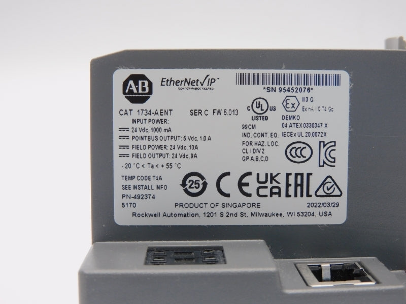 ALLEN BRADLEY 1734-AENT SER. C F/W 6.013 24VDC 10A NSMP