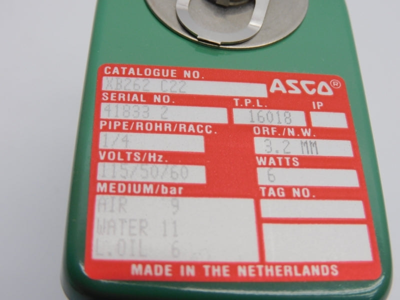 ASCO XB262C22 115V 1/4" NSNP